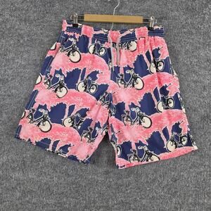 Vilebrequin Swim Shorts Men XL Bicycle Palm Tree Multi Trunks Pool Beach Resort